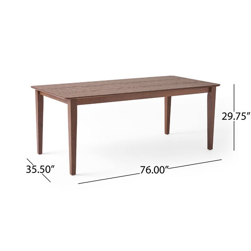 Viri Dining Table, 76 Inch, Square Legs, Walnut Brown Rectangular Top