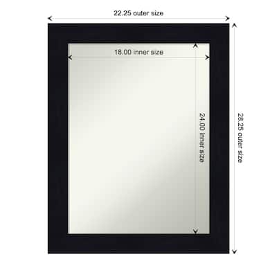 Non-Beveled Wood Bathroom Wall Mirror - Shiplap Navy Frame