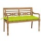 preview thumbnail 1 of 6, vidaXL Batavia Bench with Bright Green Cushion 47.2" Solid Teak Wood - 47.2" x 20.3" x 33.1"