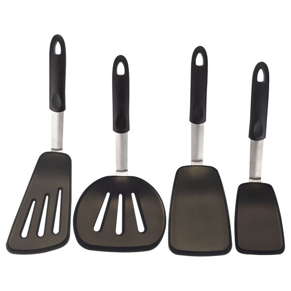 Non-Stick Cooking Utensils Spatula Set Heat Resistant Set of 8 Silicone Kitchen Utensils Best Cooking Utensils for Pots and Pans Dishwasher and Grill Saf Kitchen Utensil Set 