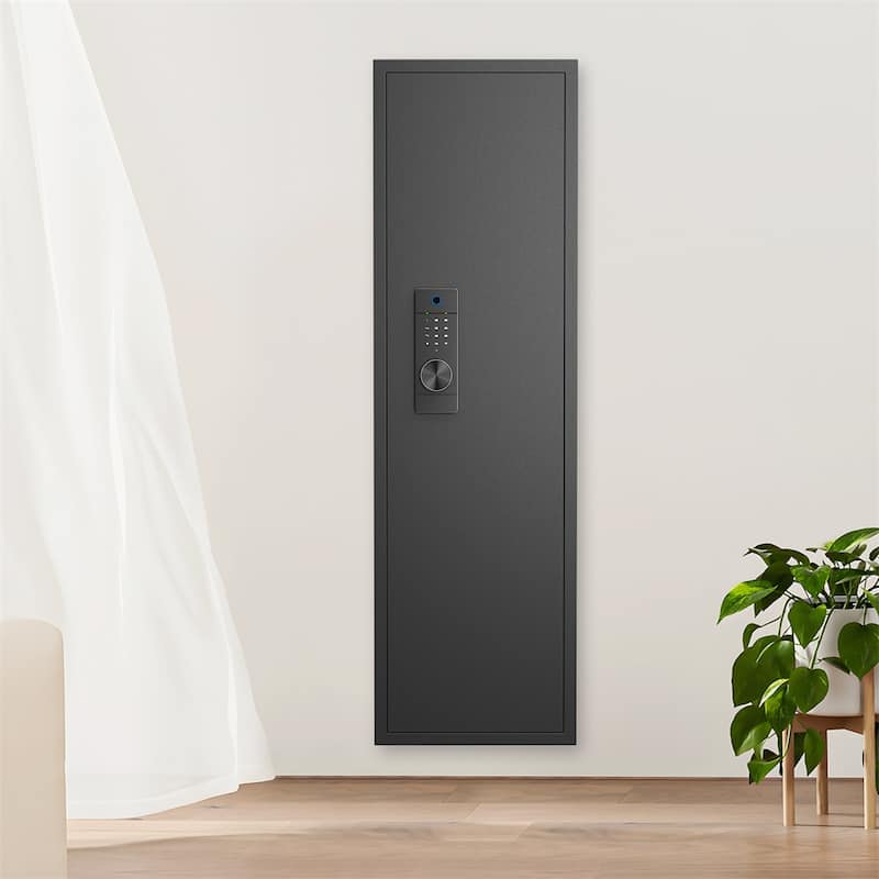 53"Fingerprint Touch Panel In-Wall Safe,Hidden Wall Gun Safe for Rifle