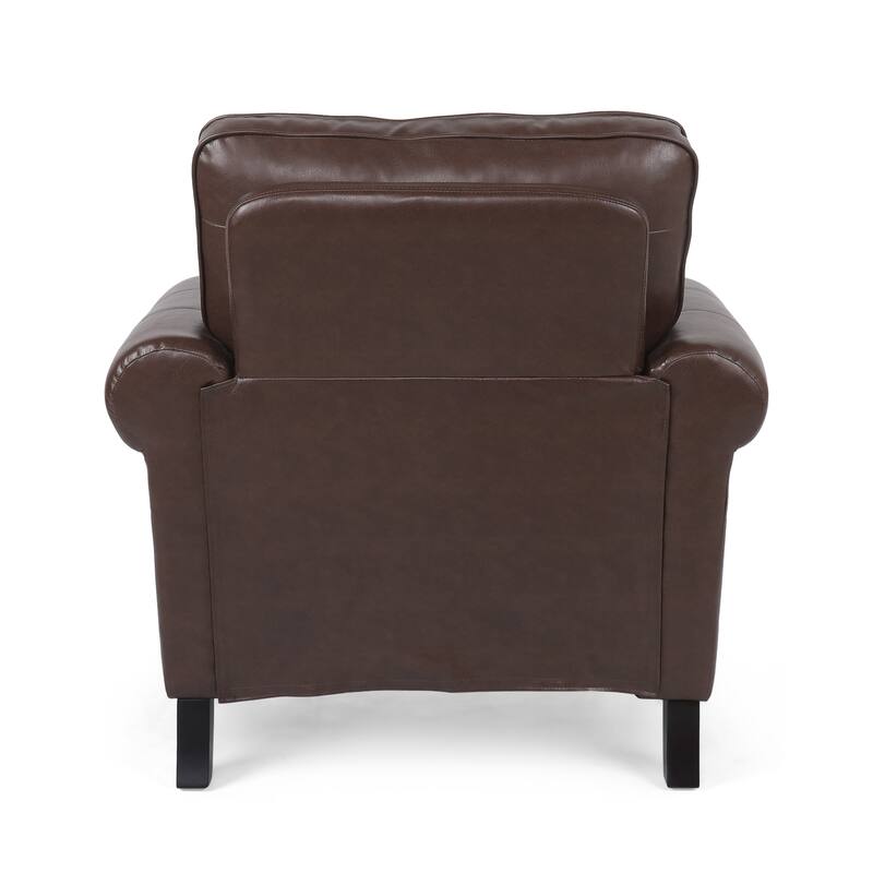 Dark Brown 36.5" PU Upholstered Club Chair