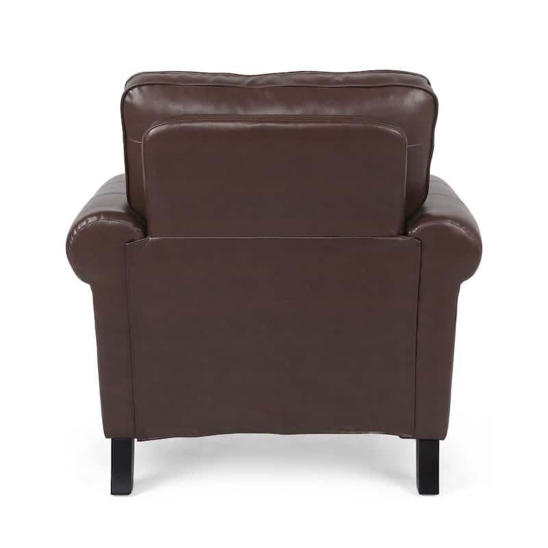 Dowd Faux Leather 3 Piece Club Chair and Sofa Set by Christopher Knight Home