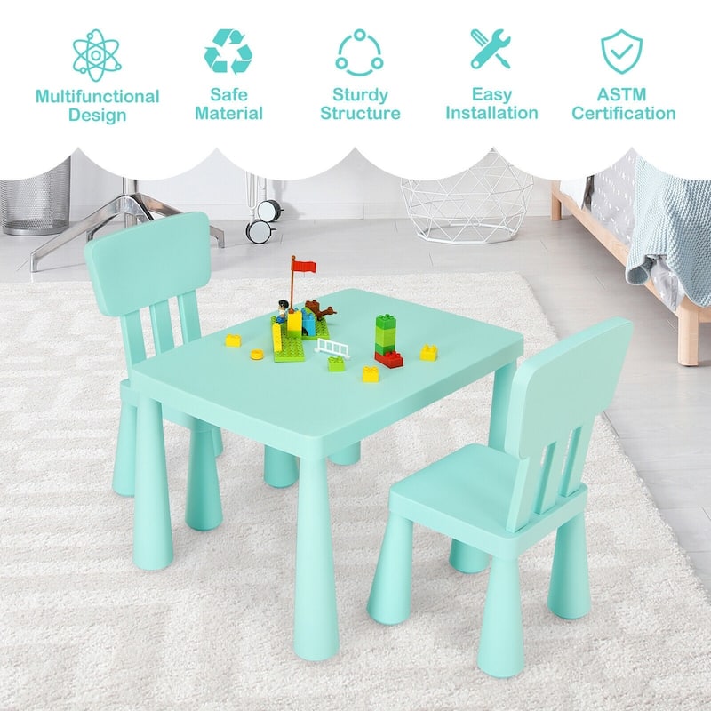 Versatile 3-Piece Children's Activity Table and Chair Set for Creative - table: 30" x 21" x 19"