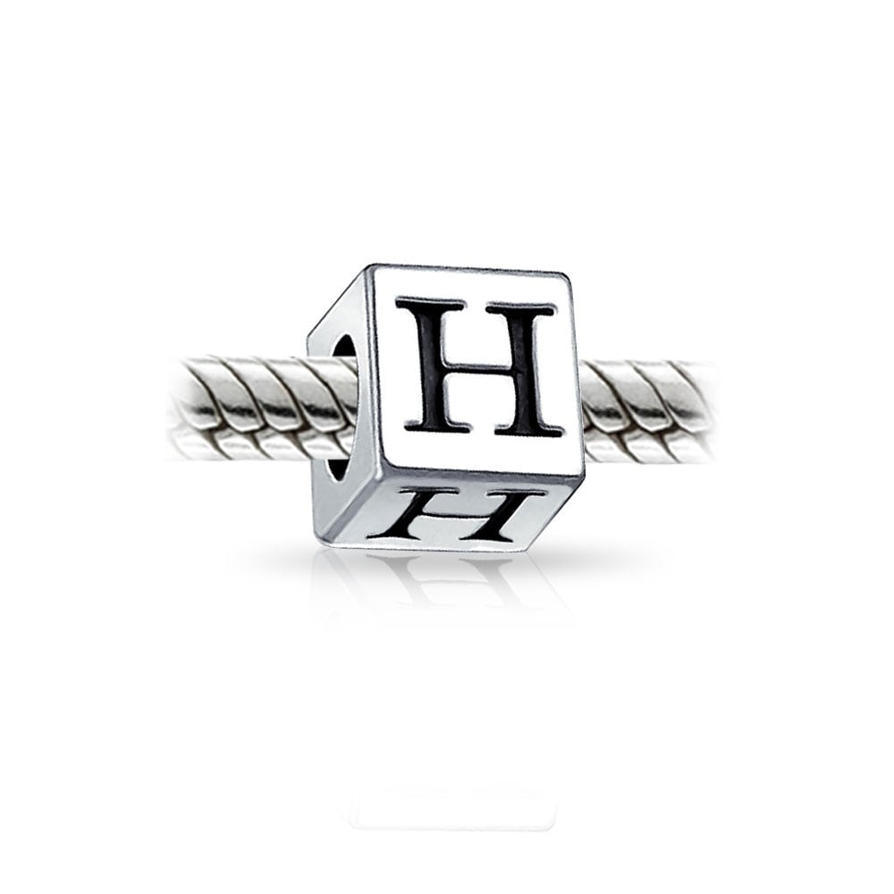 27mm x 20mm Solid 925 Sterling Silver Brocaded Initial Letter A Alphabet Charm Pendant