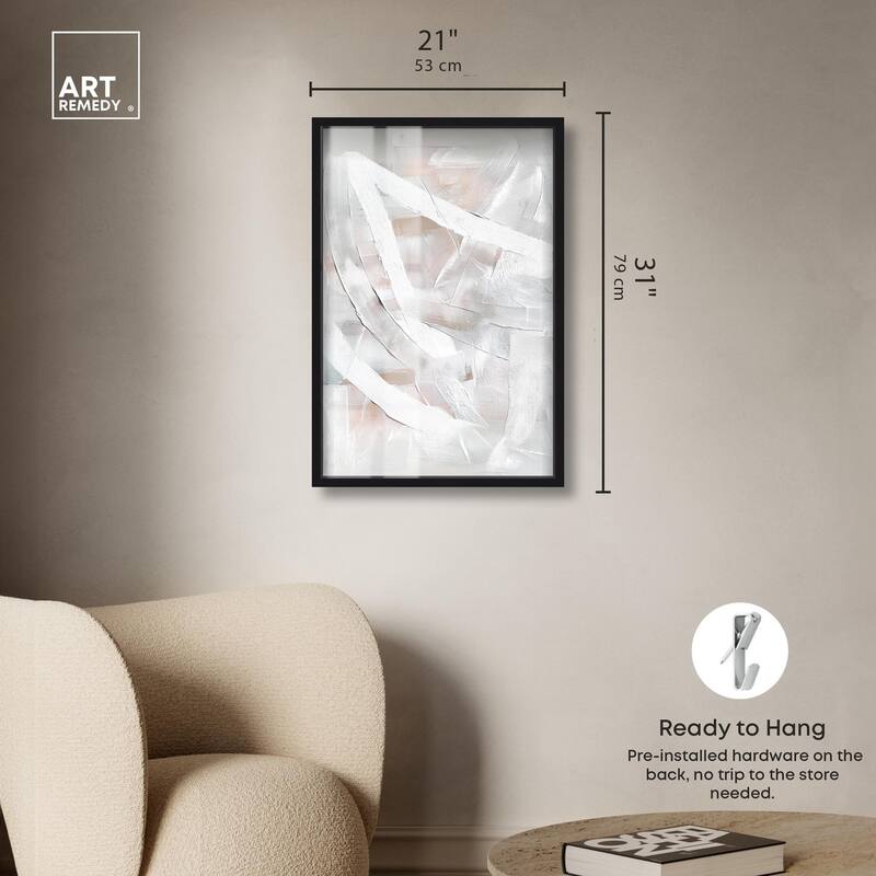 Thick White Texture I Shadowbox by Art Remedy