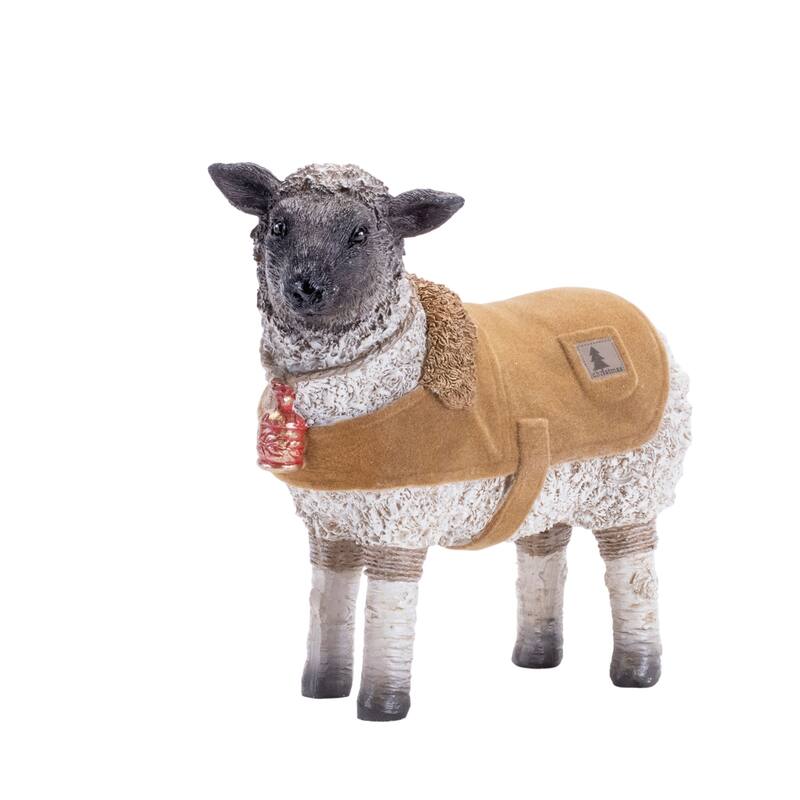 Farm Animals with Winter Coats Christmas Figurines - 7" - Set of 4