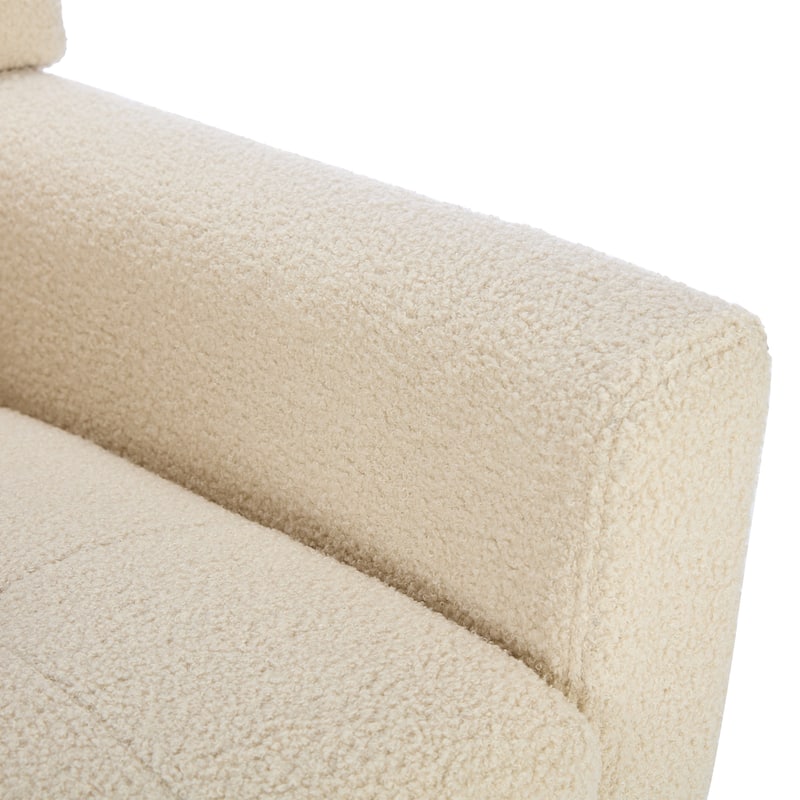 Teddy Fabric Accent Chair with Padded Seat, Curved Back and Black Wood Legs, 250lb Capacity