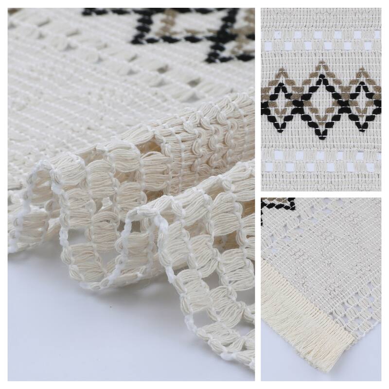 Farmhouse Placemats Set of 4 Placemats for Dining Table Decor Indoor Outdoor Kitchen Table Mat - 20*12in - White-Black