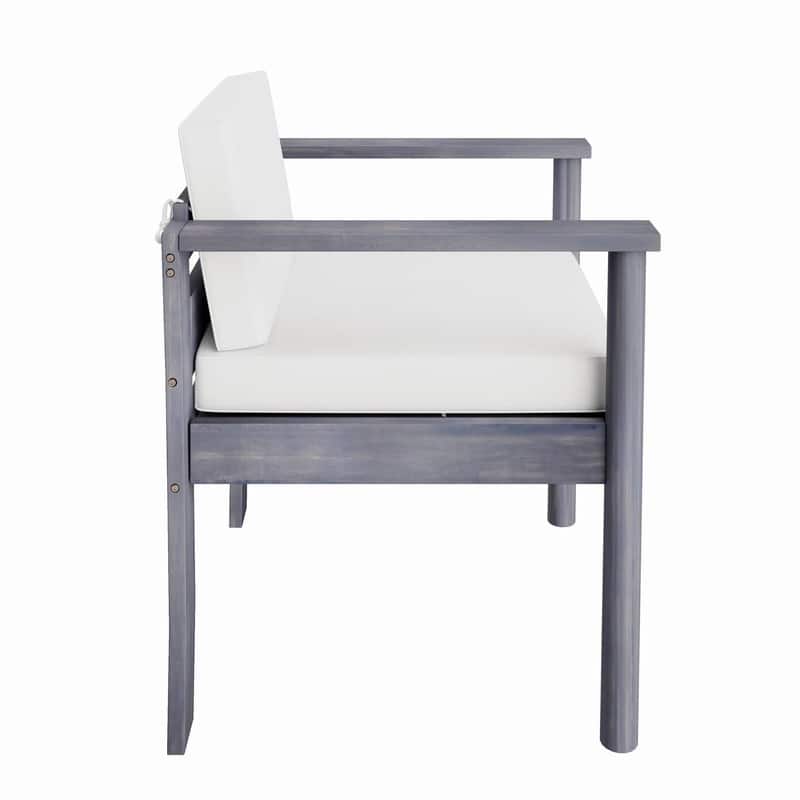 Acacia Wood 7-Piece Outdoor Dining Table Set with Chairs and Removable Cushions for Gatherings