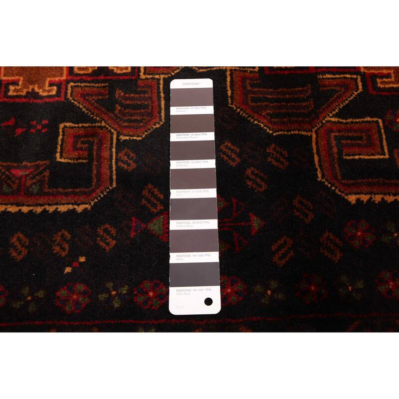 ECARPETGALLERY Hand-knotted Teimani Black, Brown Wool Rug - 3'10 x 6'6