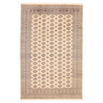 Finest Peshawar Bokhara Ivory Rug 6'7" x 9'11" - 6'7 x 9'11