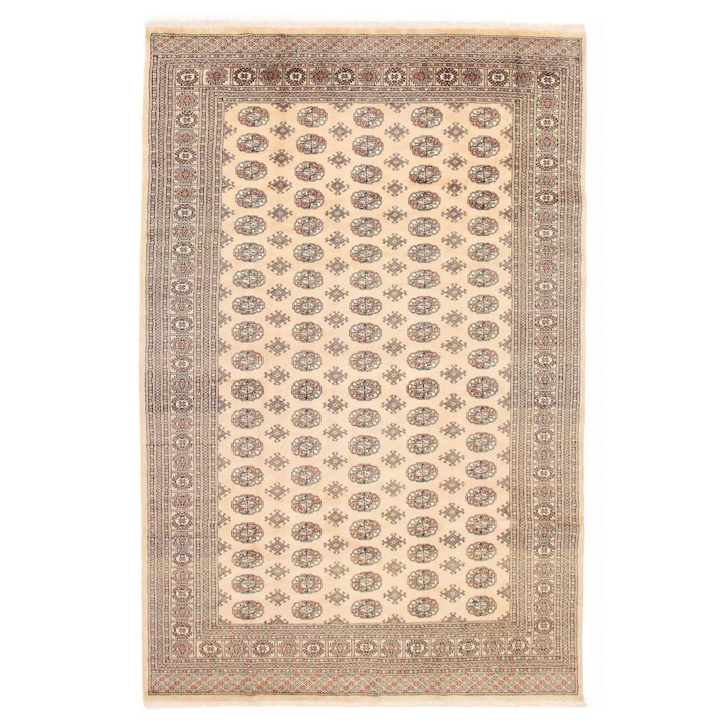 Finest Peshawar Bokhara Ivory Rug 6'7" x 9'11" - 6'7 x 9'11