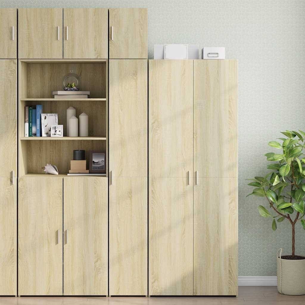 vidaXL Slim Storage Cabinet Sonoma Oak 11.8"x16.7"x88.6" Engineered Wood - 11.8" x 16.7" x 88.6"
