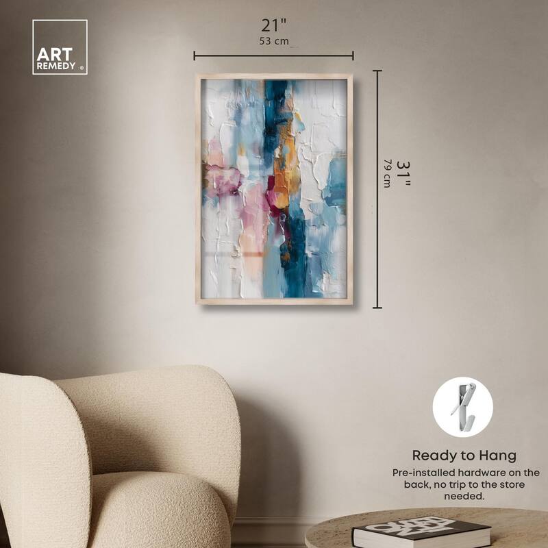 Petal Pink and Ocean Blue II Shadowbox by Art Remedy