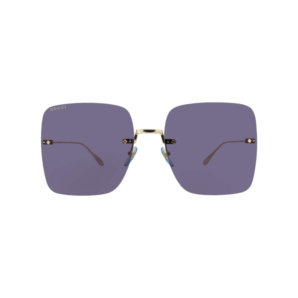 Gucci Square-Frame Metal Sunglasses