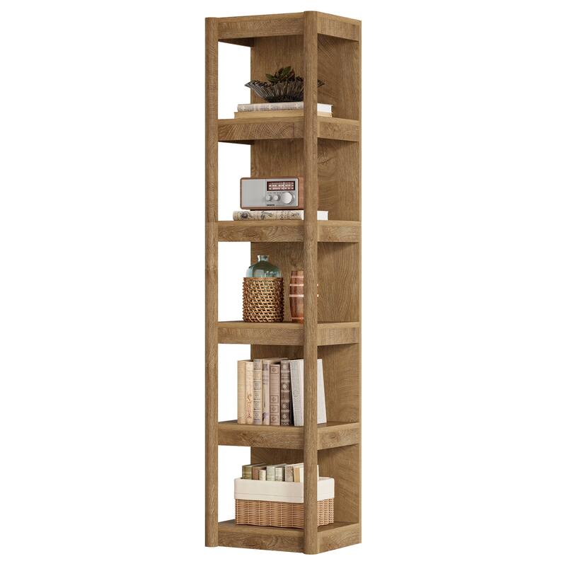 70.9" Tall Narrow Bookcase, 5-Tier Farmhouse Bookshelf