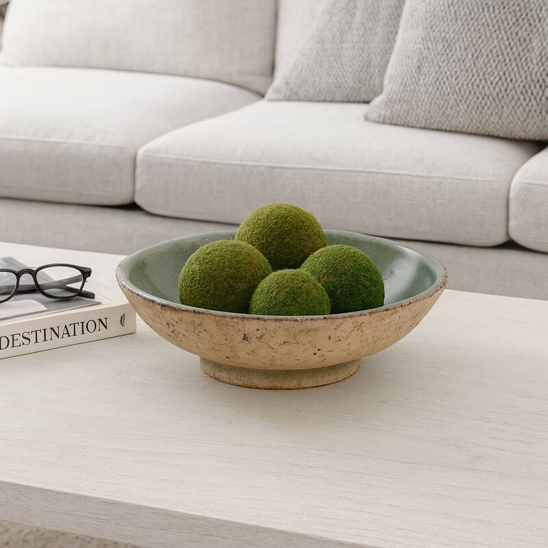 Pottery Modern Handcrafted Decorative Bowl for Home Decor - 4" Brown - 11.75"