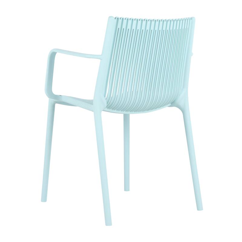 4-Pack All-Weather Polypropylene Chairs - Light Blue Stackable Lounge Chairs for Poolside, Garden, Restaurant & Indoor Use