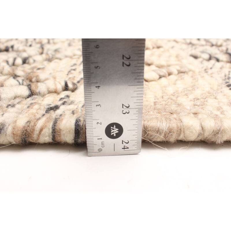 ECARPETGALLERY Braid weave Sienna Tan Wool Rug - 5'5 x 7'6