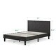 preview thumbnail 6 of 10, Priage by ZINUS Dark Grey Upholstered Diamond Stitched Platform Bed Queen