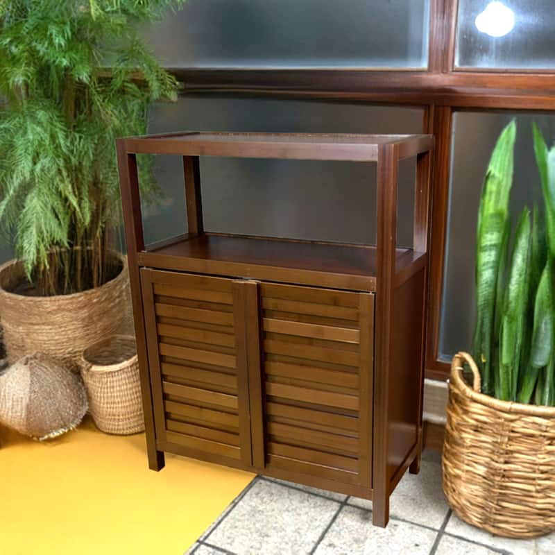 Porch & Den Burning Tree Solid Bamboo 2-door Spa Utility Cabinet
