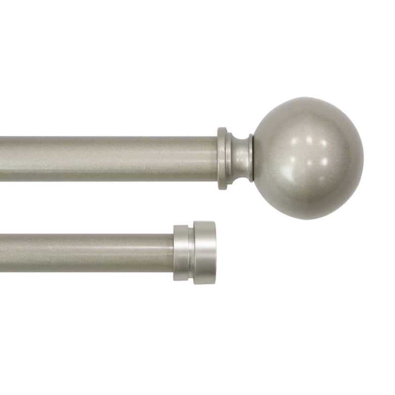 Lumi 3/4" Double Curtain Rod Oil Rubbed Bronze/ Silver- Ball finials