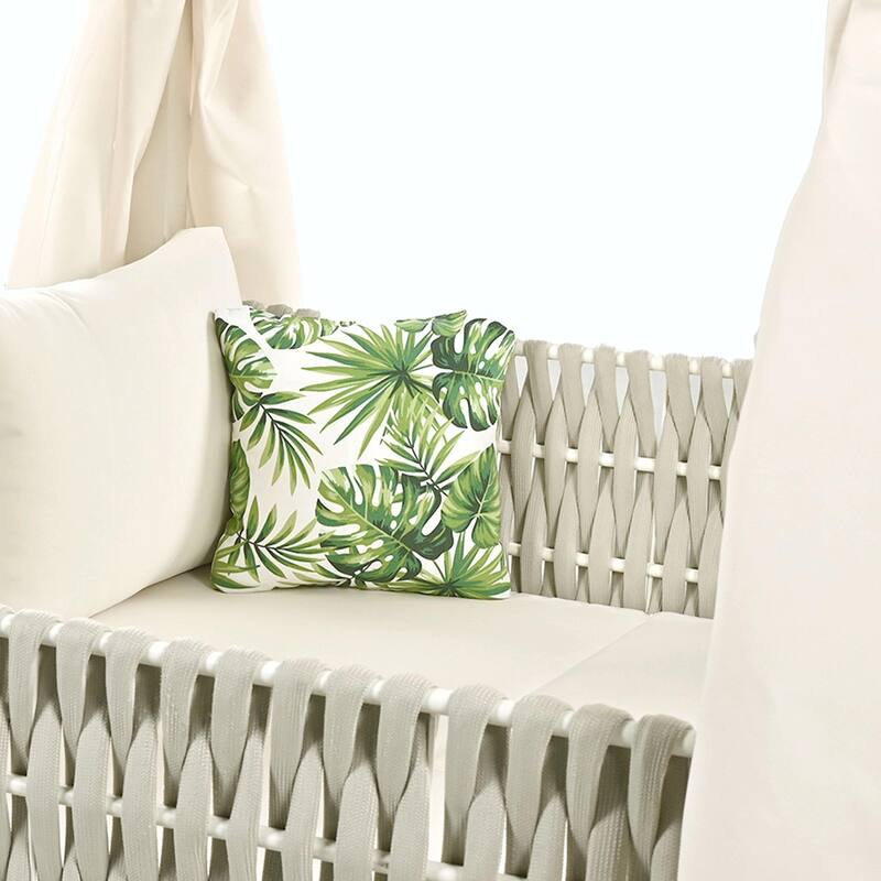Outdoor Patio Sunbed with Curtains, High Comfort, Suitable