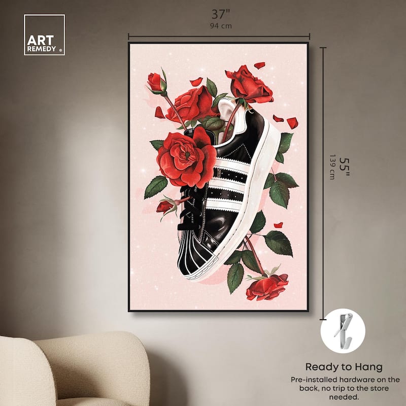 Sporty Sneaker Flowers Canvas by Art Remedy