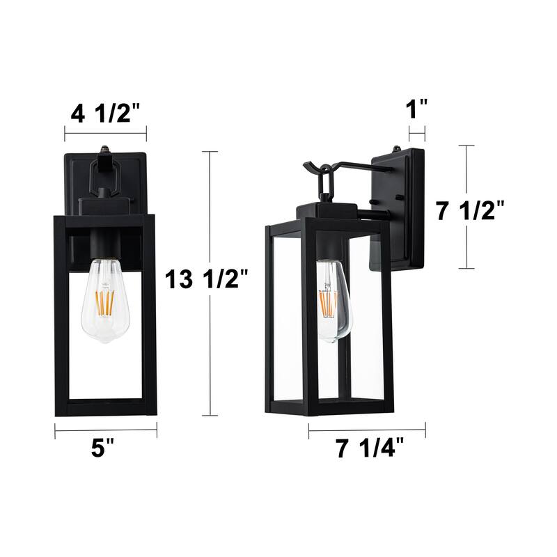 C Cattleya 1-Light Matte Black Dusk to Dawn Outdoor Wall Lantern Sconce