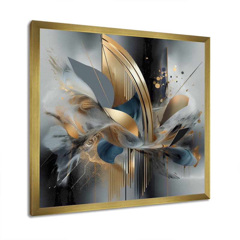 Designart "Soft Colors Marble Abstract Ii" Abstract Marble Framed Wall Art For Living Room