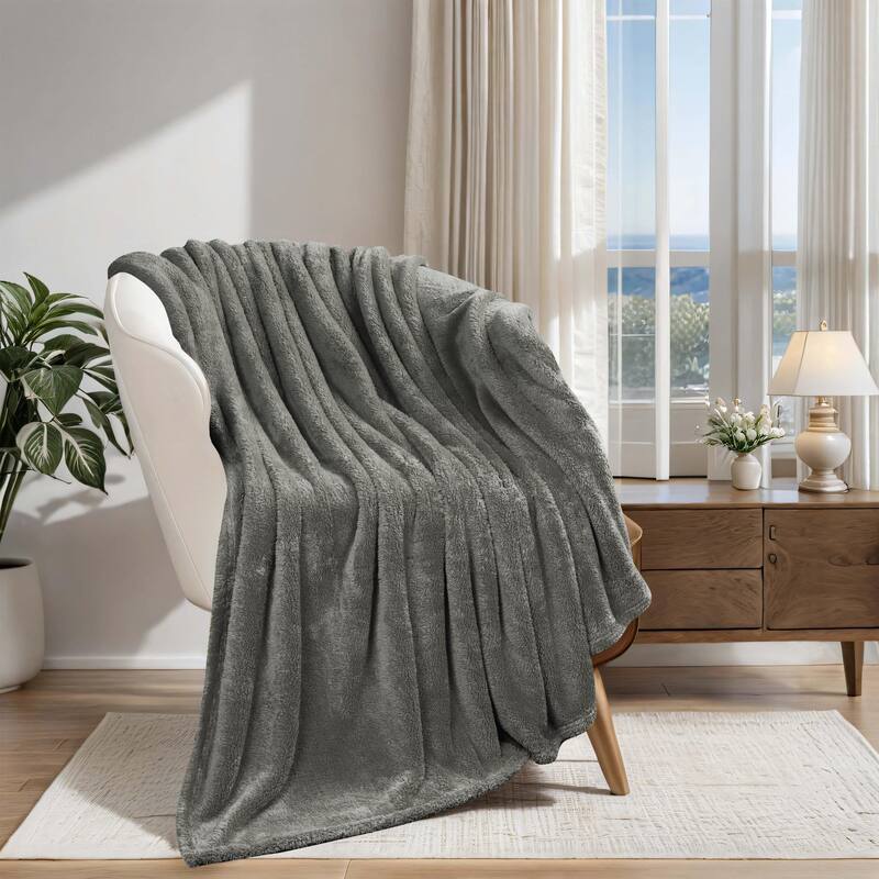 Superior Solid Fluffy Fleece Blanket, Plush and All Season