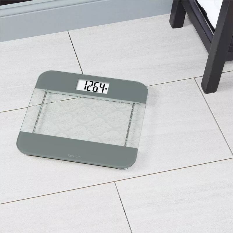 Taylor Digital Glass Body Composition Scale with Moroccan Frosted Design Clear/Gray