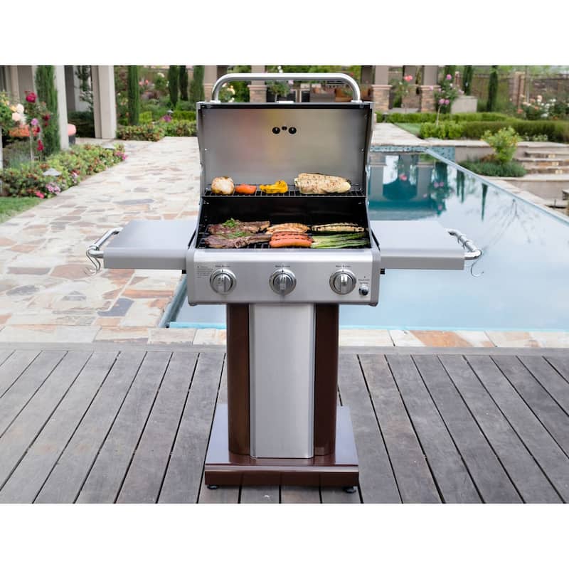 Kenmore 3-Burner Propane Gas Grill with Foldable Side Shelves
