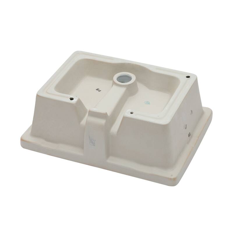 White Ceramic Handmade Rectangular Undermount Bathroom Sink