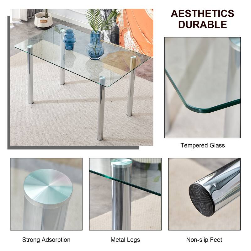Modern minimalist glass dining table - Bed Bath & Beyond - 39129164