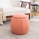 preview thumbnail 2 of 8, Convenience Concepts Designs4Comfort Vanessa Round Accent Storage Ottoman Coral Fabric