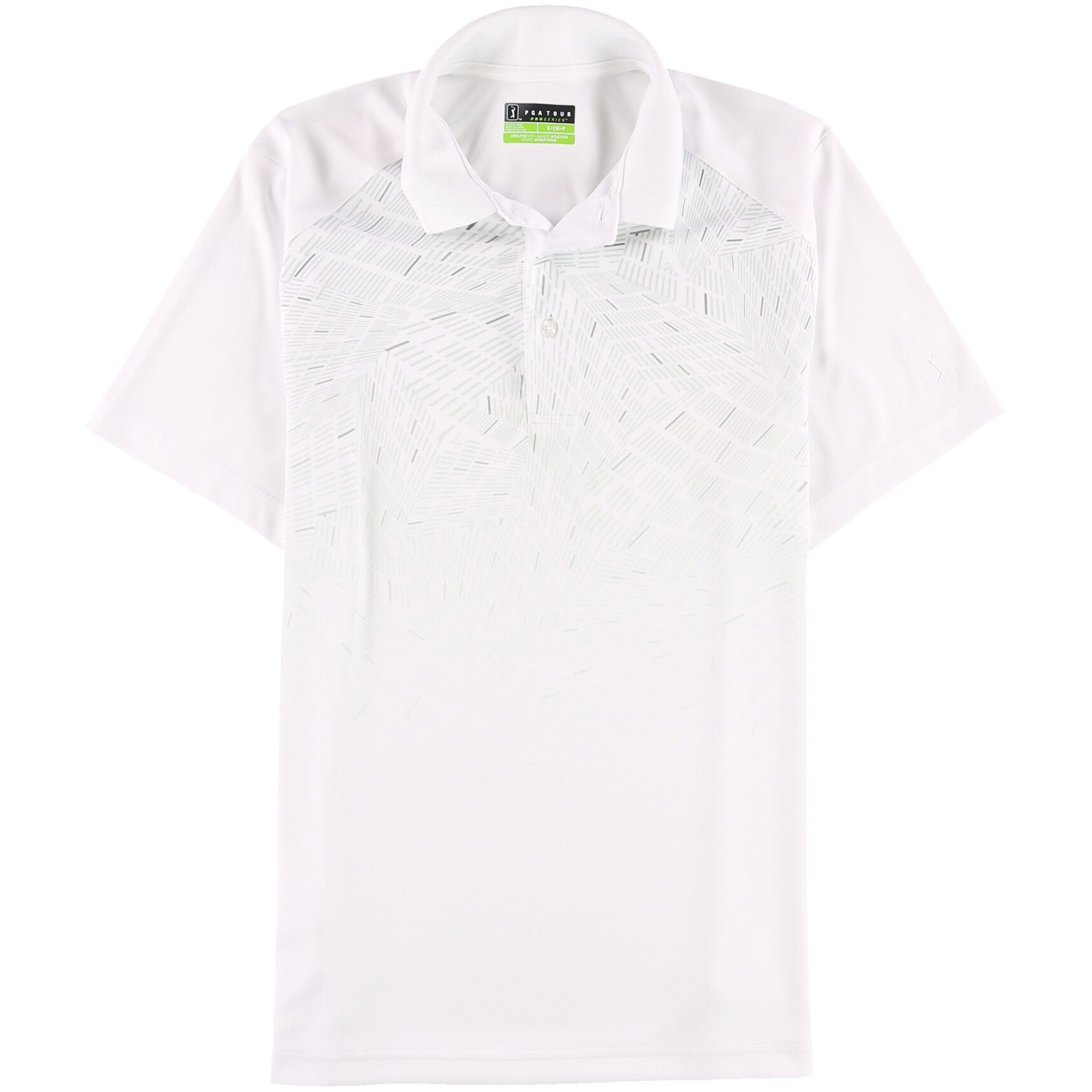 Shop Pga Tour Mens Illusion Of Stripe Rugby Polo Shirt White