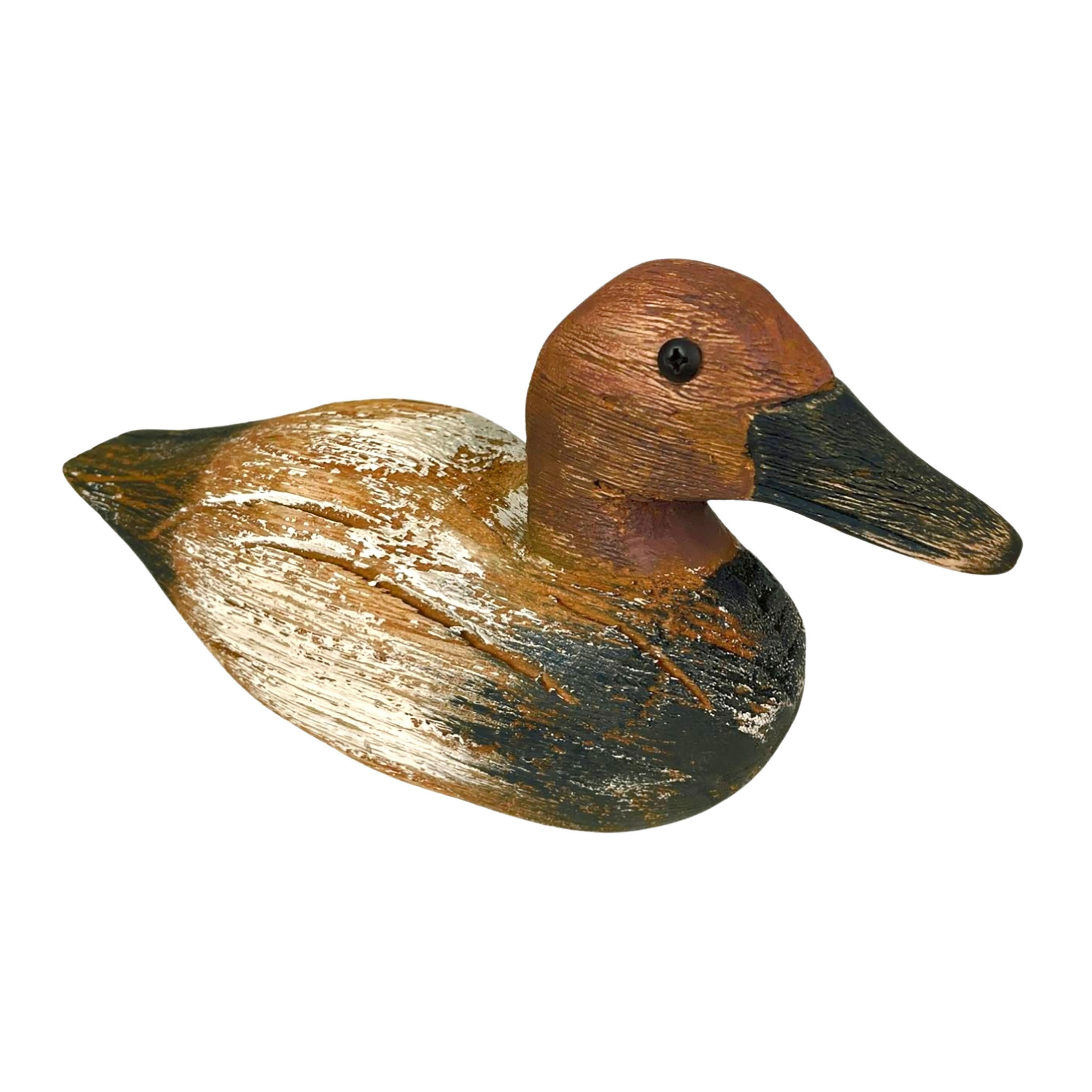 Rustic Hand-Carved Wooden Duck Decoy 9.5