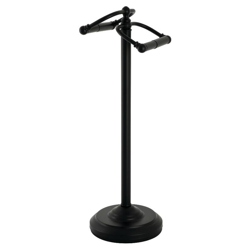 Kingston Brass Vintage Freestanding Double Roll Toilet Paper Holder - Matte Black
