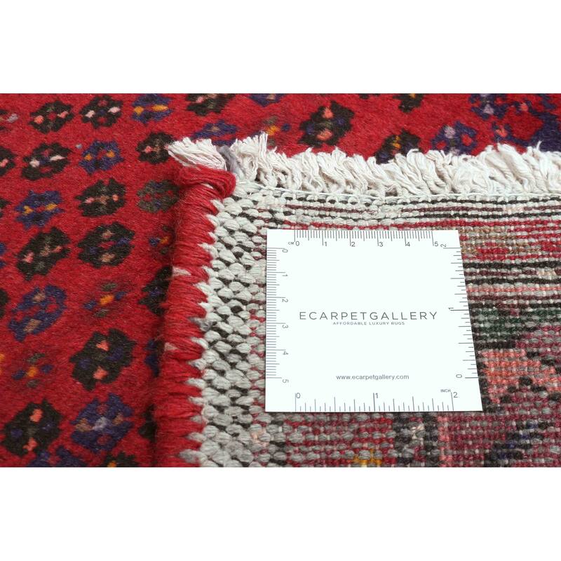 ECARPETGALLERY Hand-knotted Andelz Red Wool Rug - 3'5 x 9'5