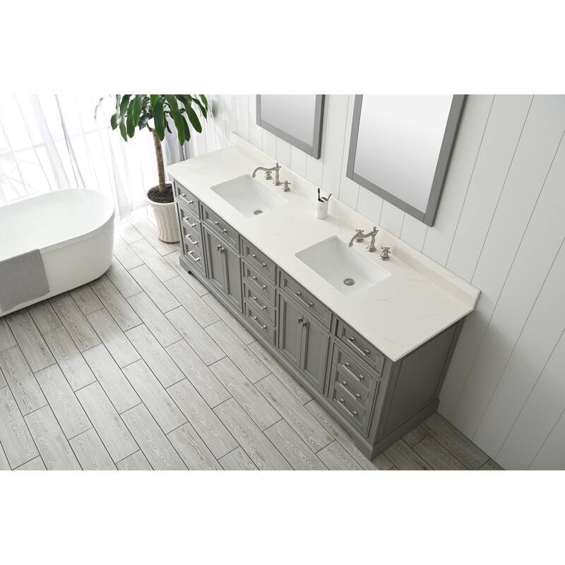 84" Milano Classic Double Bathroom Vanity in Gray