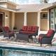 Option Brown Rattan Red Cushion