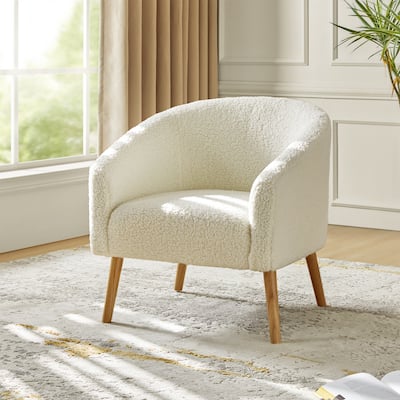 Sheila Modern 31"W Boucle Armchair with Solid Wood Legs by HULALA HOME