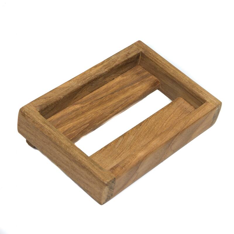 Traditional Solid Teak Wall Mount Soap Dish - 1.56" 4.75" X 3.25"