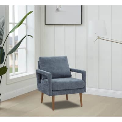Accent Chair with Chenille Armrest and Soft Cushion