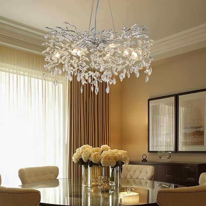 KAYLA 47.2" Modern 18-Lights Gold Luxury Crystal Globe Chandelier