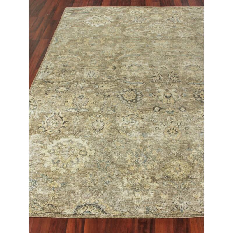 EXQUISITE RUGS Heirloom Hand-knotted New Zealand Wool Beige/Camel Area Rug.