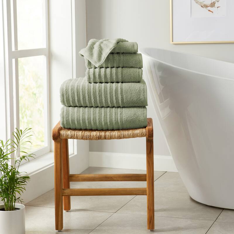 Linery & Co. Combed Cotton Bath Towel Set - 6 Piece Set - Eucalyptus
