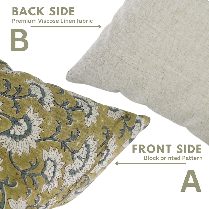 Fabdivine Viscose 22x22 Inch Floral Pillow Cover Throw Home, Fall Decor or Boho Bedroom Square Cushioncase, Rajnigandha